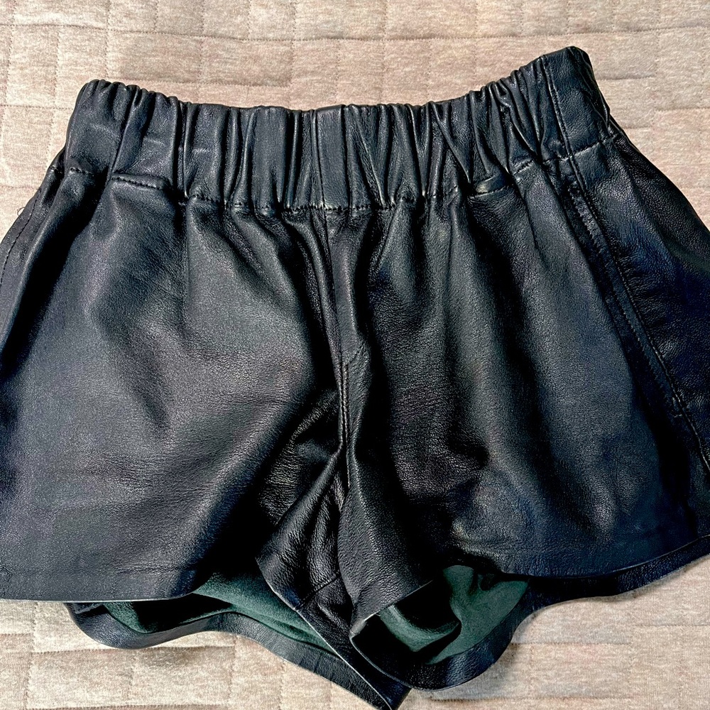 rag and bone Leather elastic waist shorts size xs (fits up to a small)